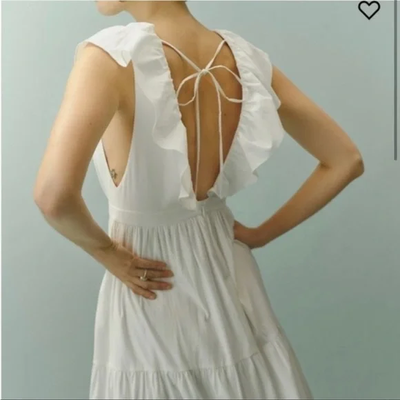 Reformation NWT Fairfield White Ruffle Maxi Dress size 0 - Picture 3 of 13